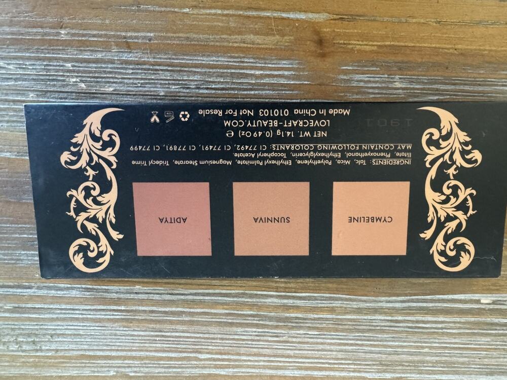 LOVECRAFT BEAUTY BRONZER TRIO PALETTE CYMBELINE… SUNNIVA…ADITYA - New In Box